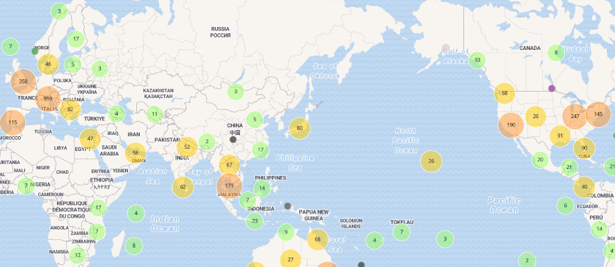 world map of activities with kids